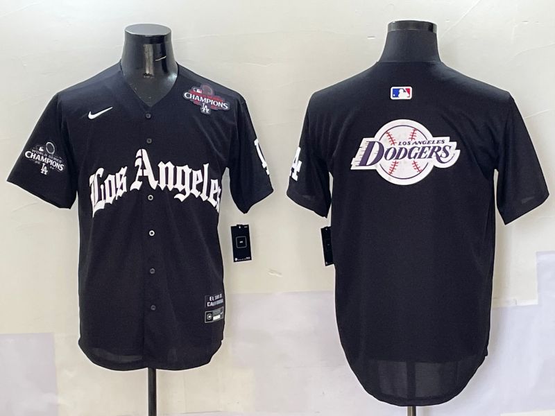 Men Los Angeles Dodgers Blank Black Five generations Joint Name 2025 Nike MLB Jersey style 86